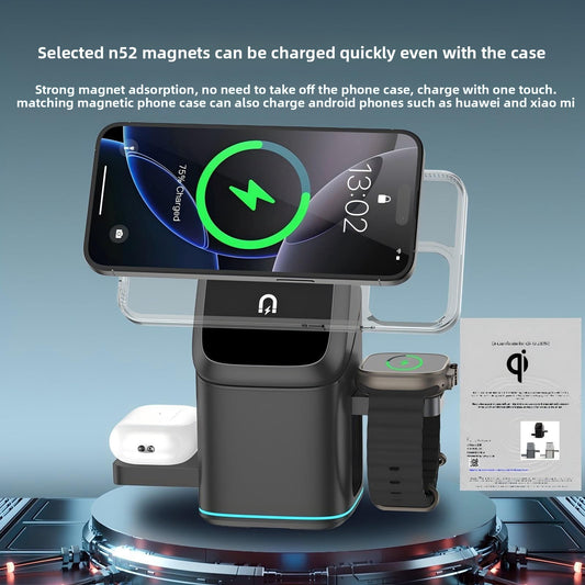 Qi2 Certified 3-in-1 Magnetic Wireless Charger