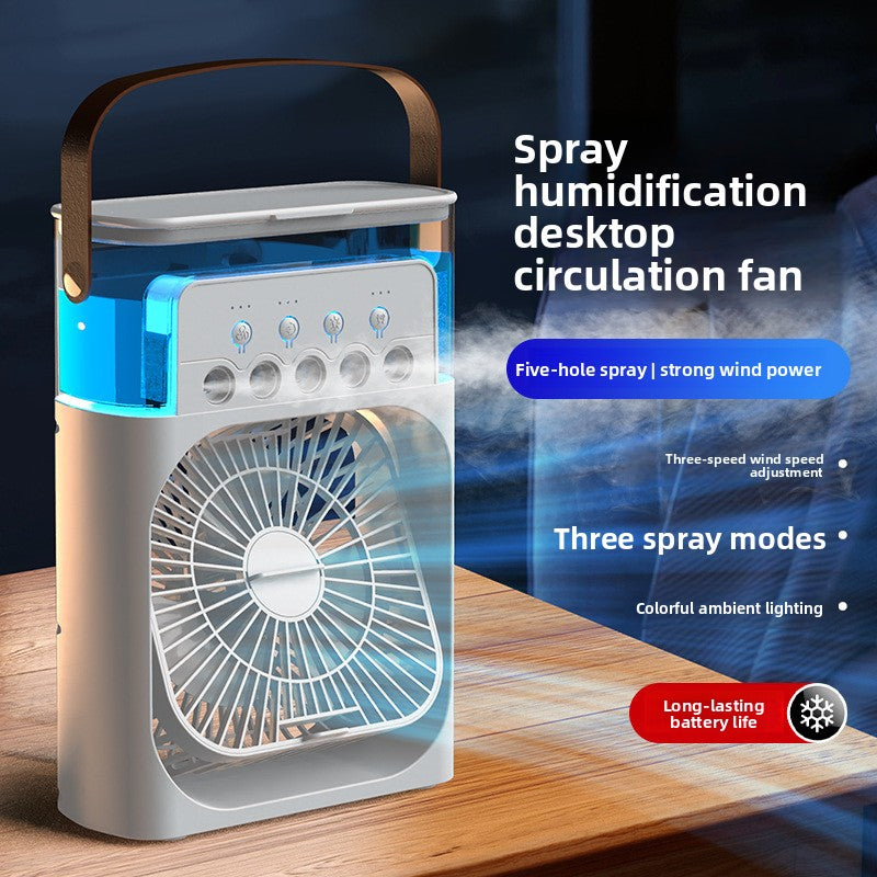 Portable USB Desktop Fan with Humidifier and Light