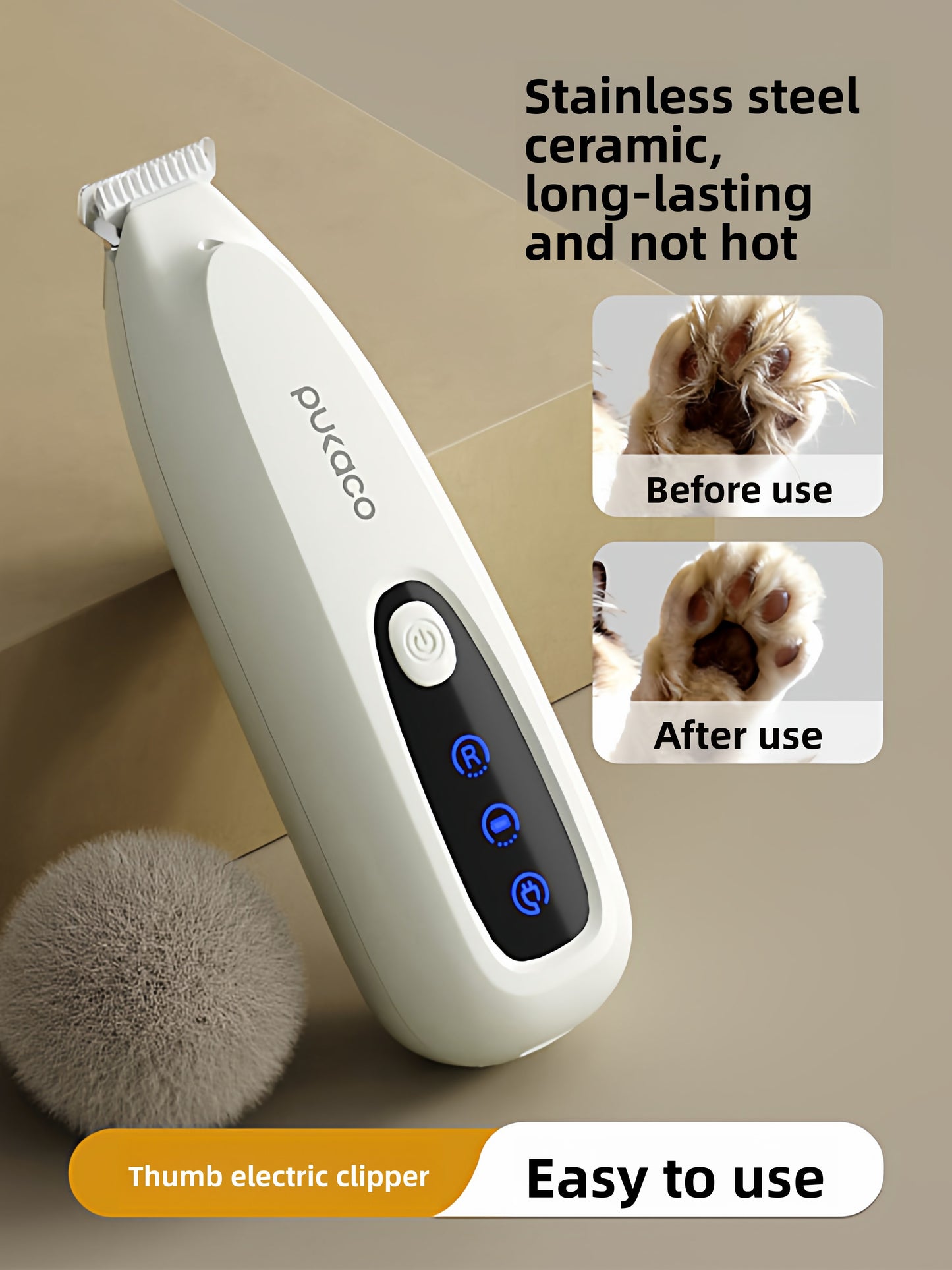 Thumb Pet Hair Trimmer Electric Clipper